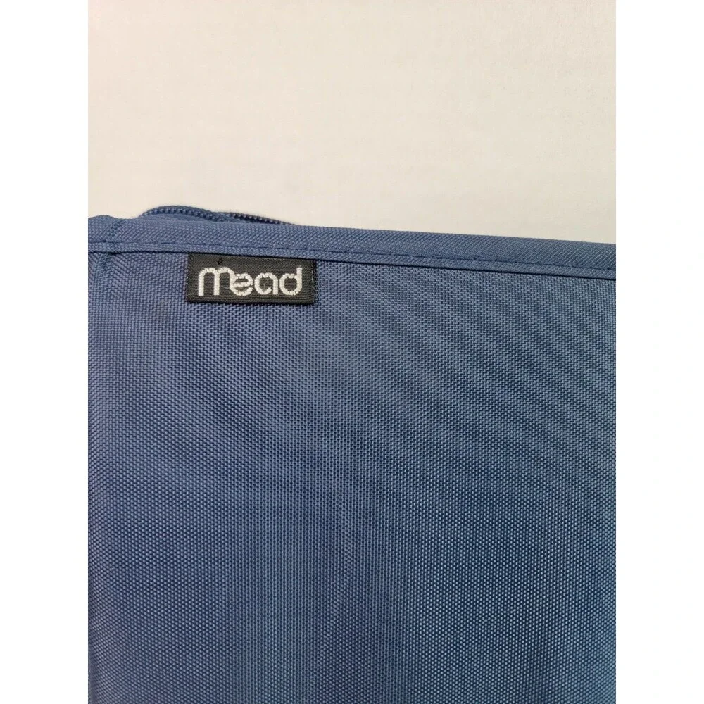 Five Star Mead Blue Zipper Binder 3 Ring Organizer Portfolio Folder School...